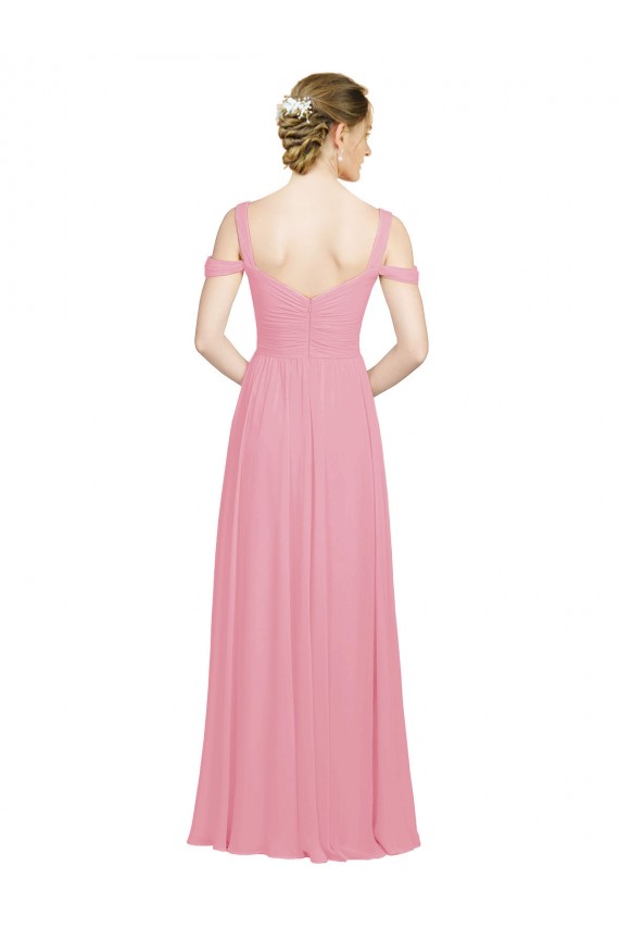 Sweetheart Long Chiffon Bridesmaid Dress with Off the Shoulder Straps Bristol