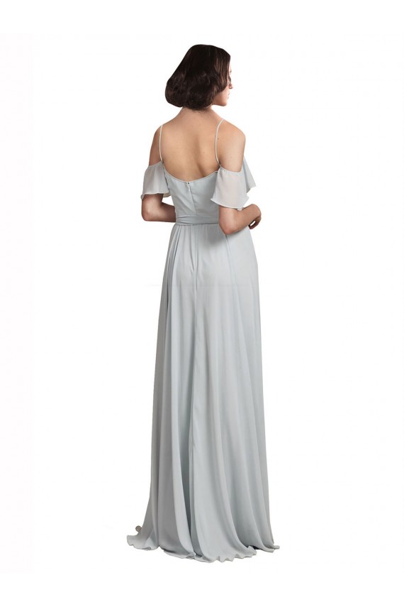 Off the Shoulder Spaghetti Strap Long Chiffon Bridesmaids Dress Bristol