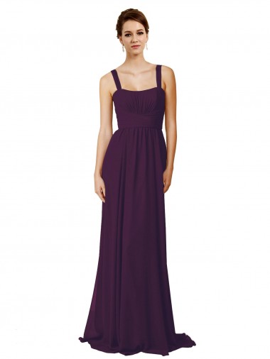Full Length Chiffon Bridesmaid Dress with Spaghetti Straps Bristol