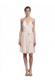 Short Knee Length Wrap Chiffon Halter Bridesmaids Dress Bristol