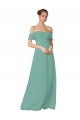 Hand-Ruched Chiffon Bridesmaid Dress with Flutter Sleeves Bristol