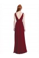 Long Chiffon V-Neck Bridesmaids Dress with Double Strap Bristol