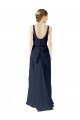 Scoop Neckline Fitted Long Chiffon Bridesmaid Dress Open Back Bristol