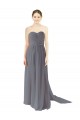 Long Chiffon Bridesmaid Dress with Sweetheart Neckline and Flowing Back Bristol