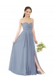 Deep Sweetheart Neckline Open Back Long Chiffon Bridesmaid Dress Bristol