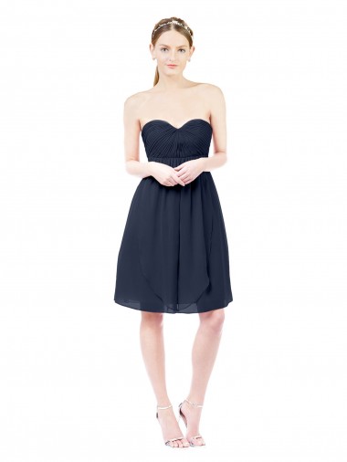 Sweetheart Cocktail Knee Length Chiffon Cocktail Bridesmaid Dress Open Back Bristol
