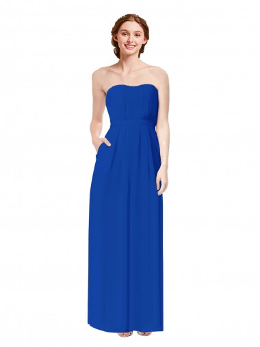 Strapless Sweetheart Keyhole Back Long Chiffon Bridesmaid Dress Bristol
