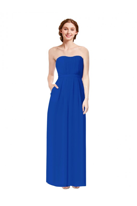 Strapless Sweetheart Keyhole Back Long Chiffon Bridesmaid Dress Bristol