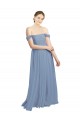 Long Floor Length Chiffon Bridesmaid Dress with Fluttering Off the Shoulder Straps Bristol