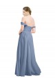 Long Floor Length Chiffon Bridesmaid Dress with Fluttering Off the Shoulder Straps Bristol