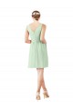 v-Neckline Short Knee Length Chiffon Cocktail Bridesmaid Dress Bristol
