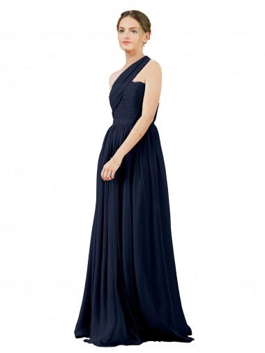 Draped One Shoulder Strapless Chiffon Bridesmaid Dress Bristol