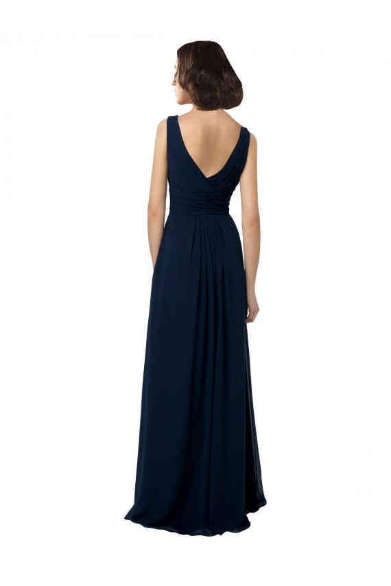Chiffon Sleeveless Bridesmaid Dress with V Front and Back Bristol