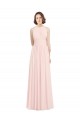 Sleeveless Chiffon High Neck Bridesmaid Dress with Diagonal Pleats Bristol