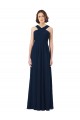 Long Chiffon Bridesmaid Dress V-Neck Top Bristol