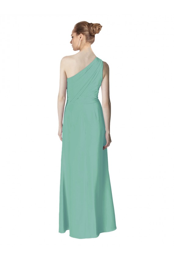 Long Chiffon One Shoulder Full Length Bridesmaid Dress Bristol