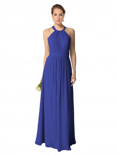 Long Full Length Chiffon Halter Bridesmaid Dress Bristol