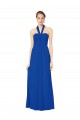 Sleeveless Long Chiffon Empire Gown with Pleated Halter Straps Bristol