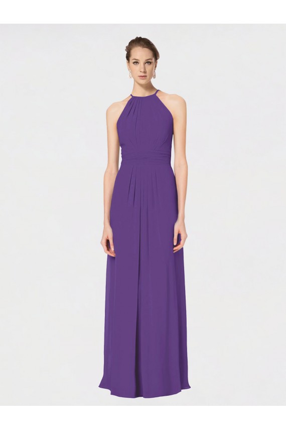 Long Chiffon Spaghetti Strap Halter Bridesmaid Dress Bristol