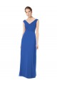 Long Chiffon Strapless Bridesmaid Dress with Wide Front and Back V-Neckline Bristol
