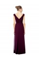 Long Chiffon Strapless Bridesmaid Dress with Wide Front and Back V-Neckline Bristol