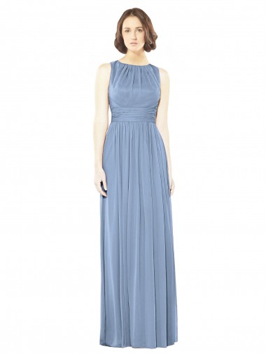 Open Keyhole Back Bateau Neck Chiffon Bridesmaid Dress Bristol