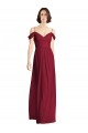 Off the Shoulder Long Chiffon Bridesmaid Dress with Pleated Sleeves Bristol