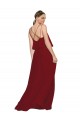 Long Chiffon Bridesmaid Dress with Slim Straps and Open Back Bristol