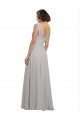 Twist Shouder Full Chiffon Bridesmaids Dress with V-Neckline and V-Back Bristol