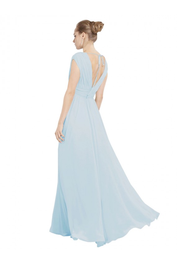 Chiffon Bridsmaids Dress with V-Neckline and Tie V Back Bristol