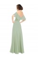 Boho Chic Chiffon Bridesmaids Dress with Off the Shoulder Neckline Bristol