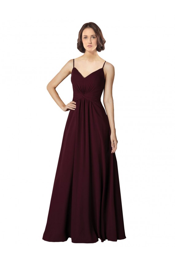 V-Neck Chiffon Bridesmaid Dress with Twist Front Bodice Bristol