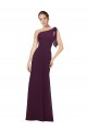 One Shoulder Chiffon Bridesmaids Dress with Shoulder Bow Bristol