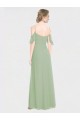 Long Chiffon Off-The-Shoulder Bridesmaid Dress with Double Flounce Sleeves Bristol