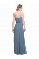 Long Chiffon Spaghetti Strap Bridesmaid Dress with Blouson Top Bristol