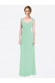 Long Chiffon Bridesmaid Dress with a Sweetheart Neckline and Pleated Shoulder Straps Bristol