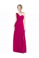 Full Length Chiffon Bridesmaid Dress with One Wide Shoulder Strap Bristol