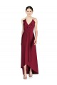 Draped V-Neck High Low Chiffon Bridesmaid Dress Bristol