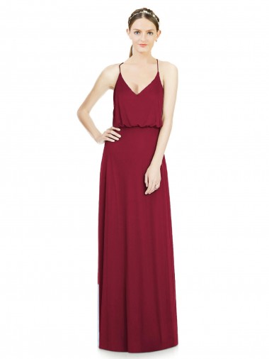 Full Length V-Neck A-Line Chiffon Boho Bridesmaid Dress Bristol
