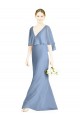 V-Back Trumpet Chiffon Bridesmaid Dress with Draped Cape Overlay Bristol