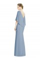 V-Back Trumpet Chiffon Bridesmaid Dress with Draped Cape Overlay Bristol