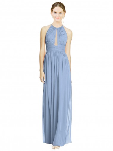 Open Back Long Chiffon Halter Bridesmaid Dress Bristol
