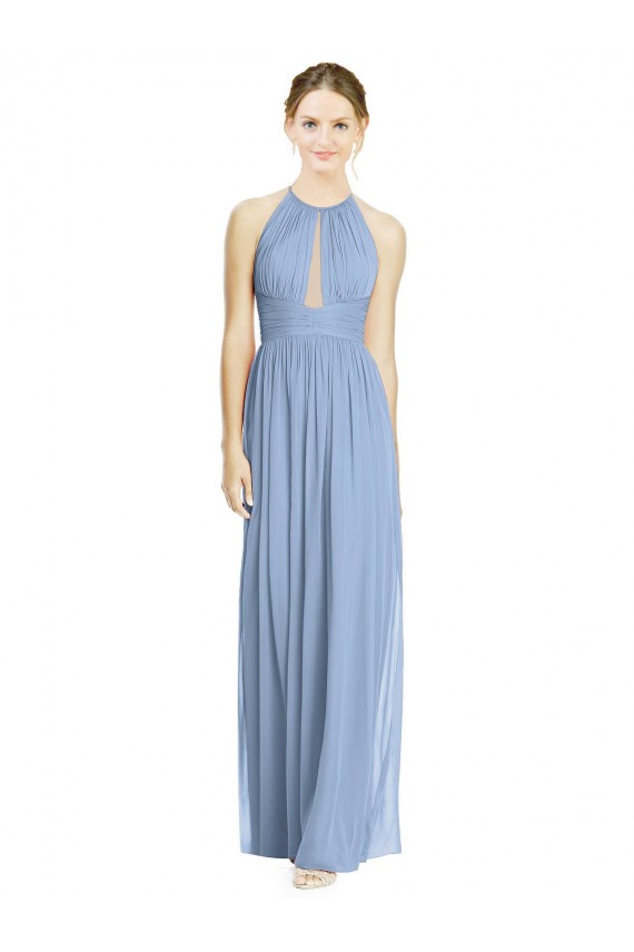 Open Back Long Chiffon Halter Bridesmaid Dress Bristol
