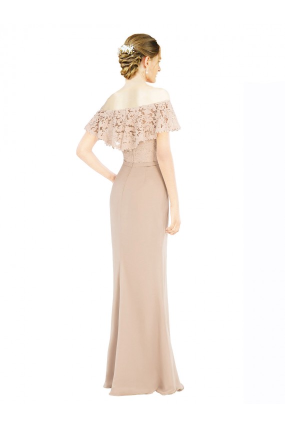 Off the Shoulder Sleeves Sheath Chiffon Bridesmaid Dress / Prom Dress Bristol