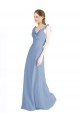 Fluted Chiffon Wrap Bridesmaid Dress with Ruffles V-Neck Bristol