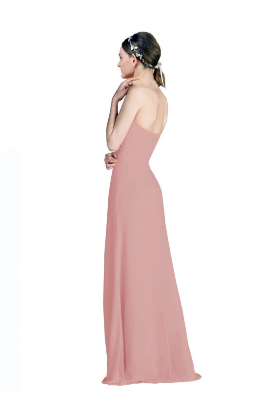 Daped A-Line Chiffon Bridesmaid Dress with Pleated Sweetheart Bodice Bristol