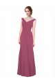 V-Neckline Long Chiffon Bridesmaid Dress with Wide V-Back Bristol