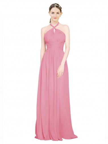 Halter Neck Keyhole A-Line Chiffon Bridesmaid Dress Bristol