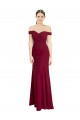 Off the Shoulder Long Chiffon Bridesmaid Dress / Prom Dress with Pleats Bristol