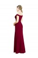 Off the Shoulder Long Chiffon Bridesmaid Dress / Prom Dress with Pleats Bristol